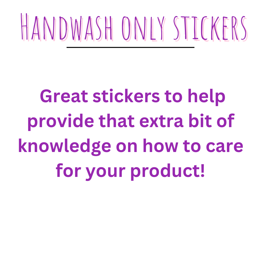 Hand Wash Only Stickers